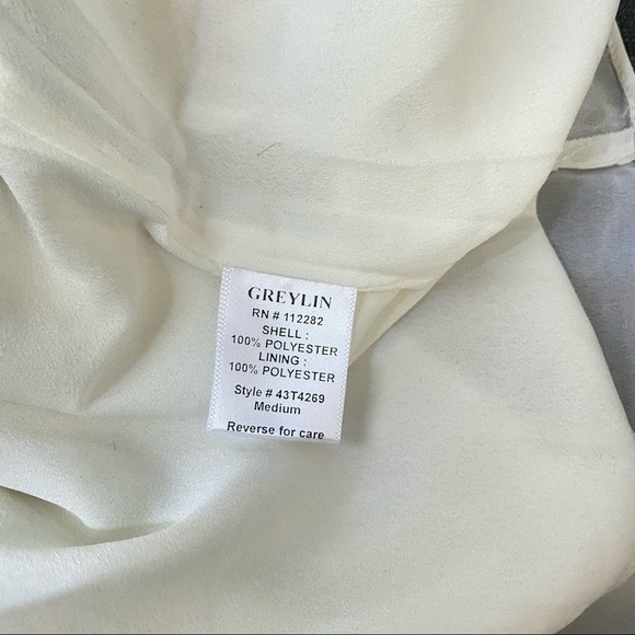 Greylin Ivory Beaded Racerback Tank Top Lined Sz M - Picture 4 of 5